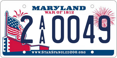 MD license plate 2AA0049