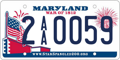 MD license plate 2AA0059