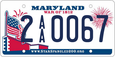 MD license plate 2AA0067