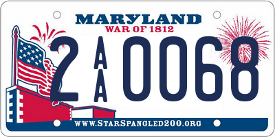 MD license plate 2AA0068