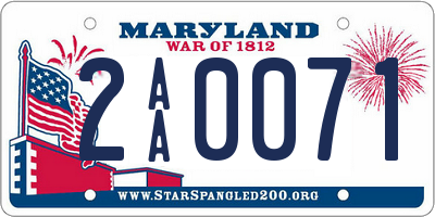 MD license plate 2AA0071