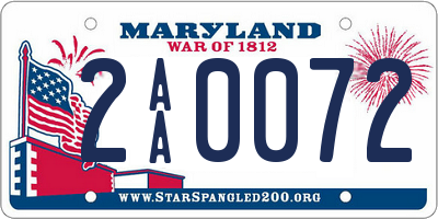 MD license plate 2AA0072