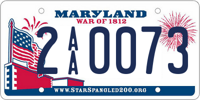 MD license plate 2AA0073