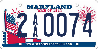 MD license plate 2AA0074