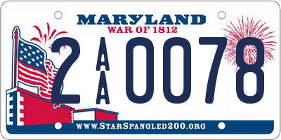 MD license plate 2AA0078