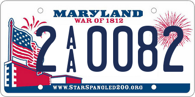 MD license plate 2AA0082