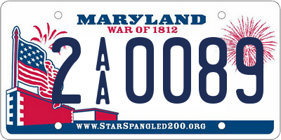 MD license plate 2AA0089