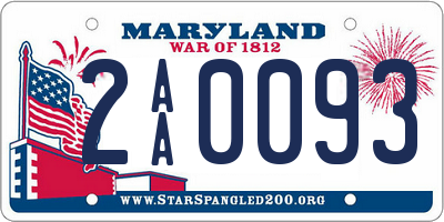 MD license plate 2AA0093