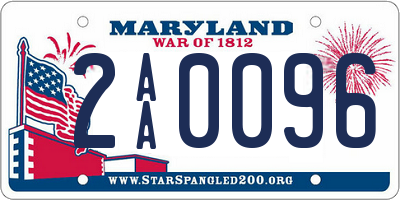 MD license plate 2AA0096