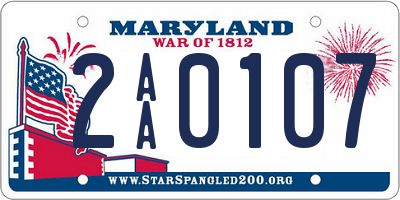 MD license plate 2AA0107