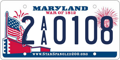 MD license plate 2AA0108