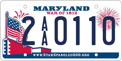 MD license plate 2AA0110