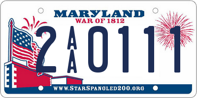 MD license plate 2AA0111