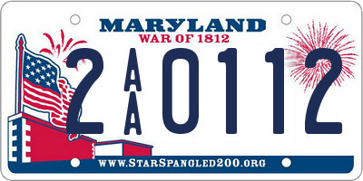 MD license plate 2AA0112