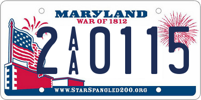 MD license plate 2AA0115