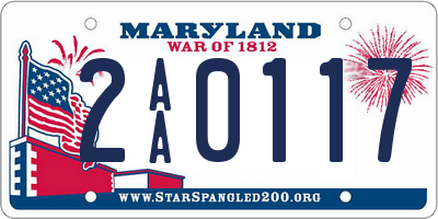 MD license plate 2AA0117