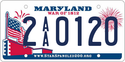 MD license plate 2AA0120