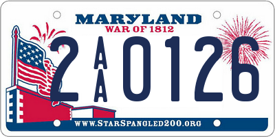 MD license plate 2AA0126