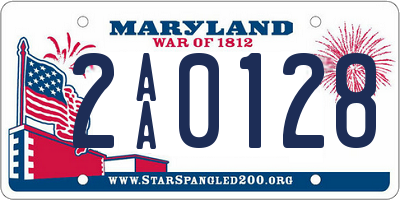 MD license plate 2AA0128