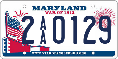 MD license plate 2AA0129