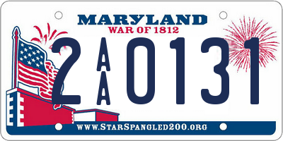 MD license plate 2AA0131