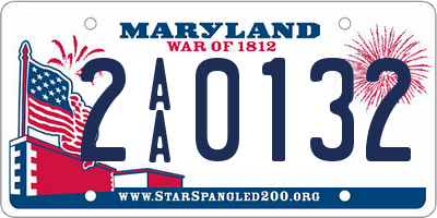 MD license plate 2AA0132