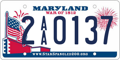 MD license plate 2AA0137