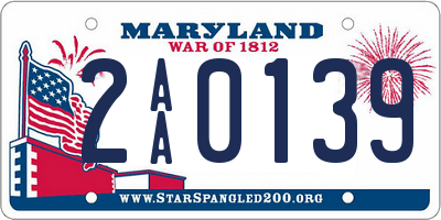 MD license plate 2AA0139