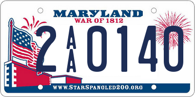 MD license plate 2AA0140