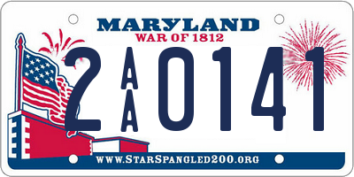 MD license plate 2AA0141