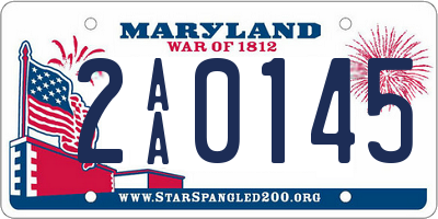 MD license plate 2AA0145