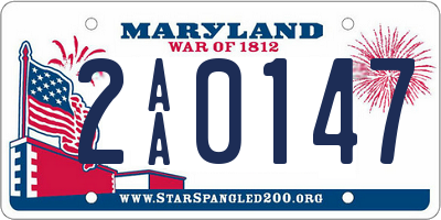 MD license plate 2AA0147