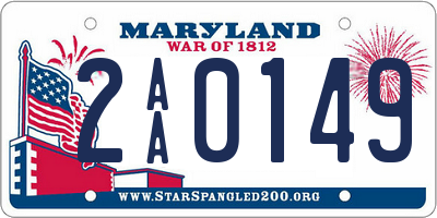 MD license plate 2AA0149