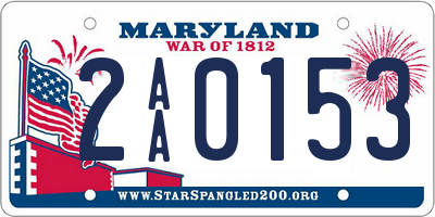 MD license plate 2AA0153