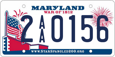 MD license plate 2AA0156