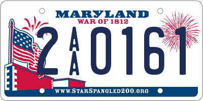 MD license plate 2AA0161