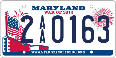 MD license plate 2AA0163