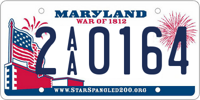 MD license plate 2AA0164