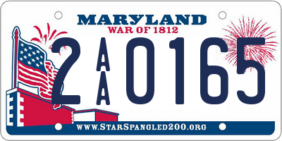 MD license plate 2AA0165