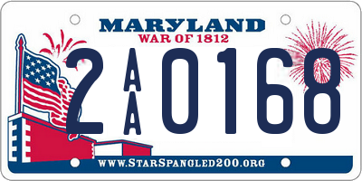 MD license plate 2AA0168
