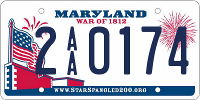 MD license plate 2AA0174