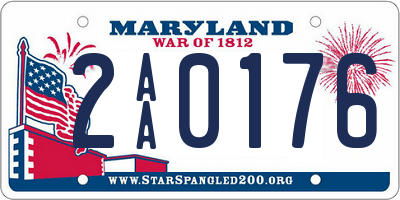 MD license plate 2AA0176