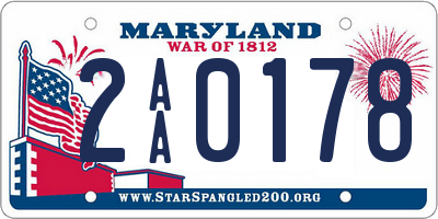 MD license plate 2AA0178