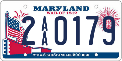 MD license plate 2AA0179