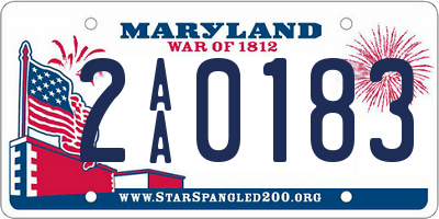 MD license plate 2AA0183