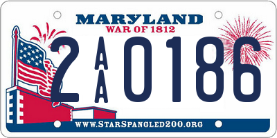 MD license plate 2AA0186