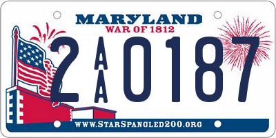 MD license plate 2AA0187