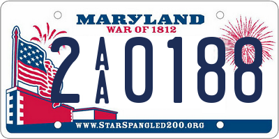 MD license plate 2AA0188