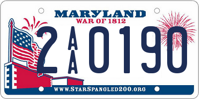 MD license plate 2AA0190