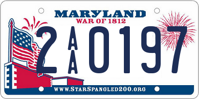 MD license plate 2AA0197